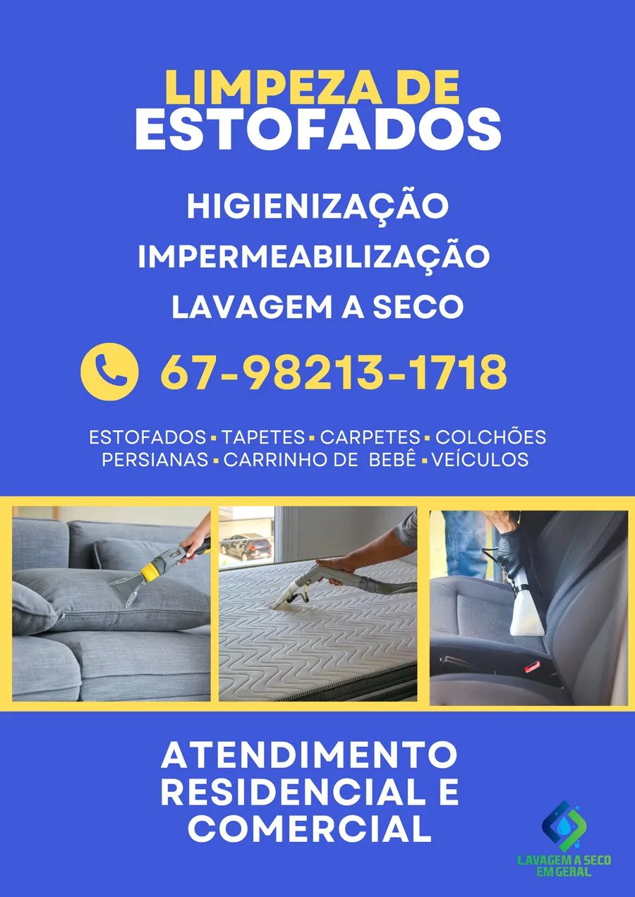 Lavagem a seco e impermeabilização de estofados — Serviços em Campo Grande/MS
